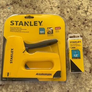 Stanley Yellow and Black Heavy Duty Aluminum Staple Gun with Staples